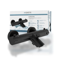 Schütte 52476 LONDON – Thermostatic bathroom faucet, anti-scald protection, matt black