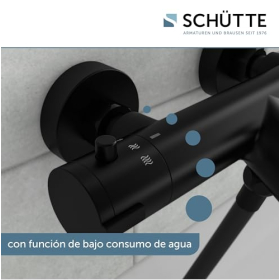 Schütte 52476 LONDON – Thermostatic bathroom faucet, anti-scald protection, matt black