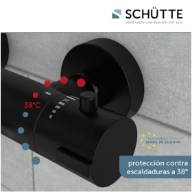 Schütte 52476 LONDON – Thermostatic bathroom faucet, anti-scald protection, matt black