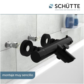Schütte 52476 LONDON – Thermostatic bathroom faucet, anti-scald protection, matt black