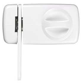 Abus 532764 7030 W - Cerrojo de puerta adicional con soporte de bloqueo, blanco