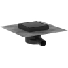 hansgrohe RainDrain Point shower drain set, 15 x 15 cm, tileable, matt black