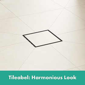 hansgrohe RainDrain Point shower drain set, 15 x 15 cm, tileable, matt black