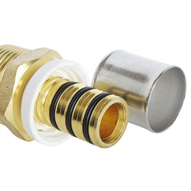 SOMATHERM FOR YOU – 5703-16-20 – Aufsteckbarer Schlauch für Multicouche Ø16 – verstellbarer Damen-Schlauch 20/27 (3/4''). Ermöglicht die Aufnahme eines Multicouche-Schlauchs mit Ø16 Durchmesser in Grau