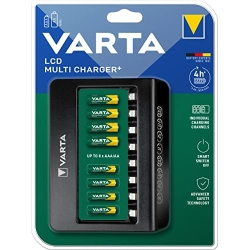Cargador múltiple VARTA para pilas AA/AAA/9 V, 8 ranuras, detección de celdas