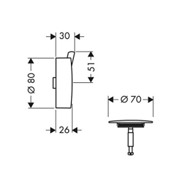 Hansgrohe Flexaplus S 58186820 - drain and overflow, complete set, nickel matt