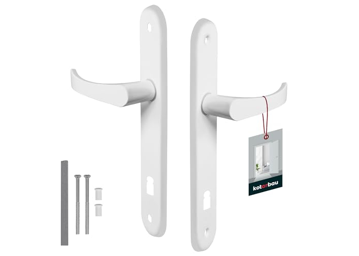 Juego de manijas de puerta KOTARBAU con placa larga, aluminio, clásico Juego de manijas de puerta KOTARBAU con placa larga, aluminio, clásico