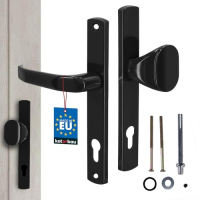 Griff- und Knaufgarnitur KOTARBAU, Zylindergriff mit 92 mm Profil, Aluminiumgriffe - schwarz, 2 Griffe