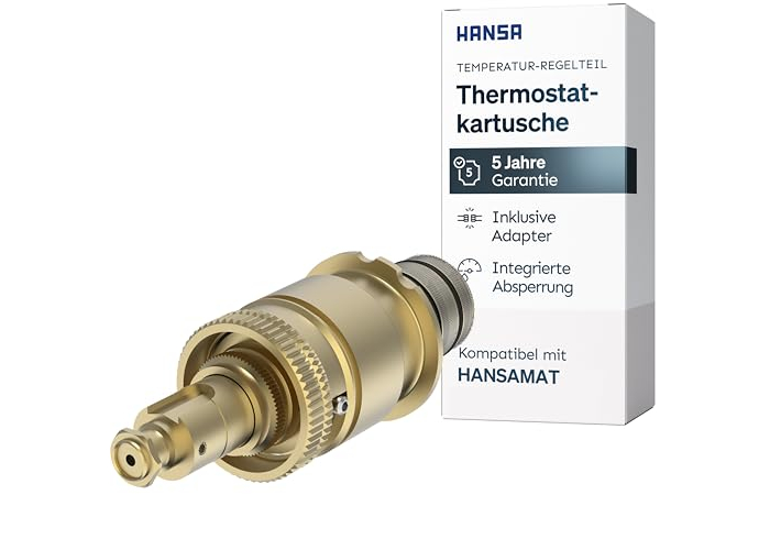 HANSA Thermostatkartusche mit Absperrung und Schmutzfilter aus Messing G 1/2 HANSA Thermostatkartusche mit Absperrung und Schmutzfilter aus Messing G 1/2