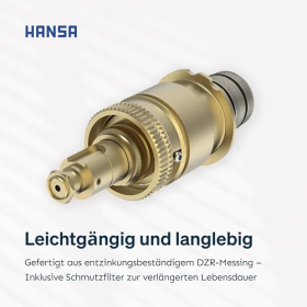 HANSA Thermostatkartusche mit Absperrung und Schmutzfilter aus Messing G 1/2