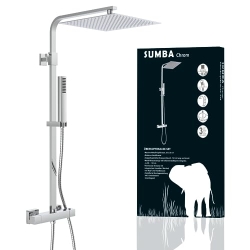 Душевая система SCHÜTTE 60049 SUMBA: Тропический душ с термостатом и настенным кронштейном