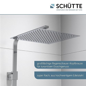Shower system SCHÜTTE 60049 SUMBA: Rain shower with thermostat and wall bracket