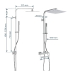 Duschsystem SCHÜTTE 60049 SUMBA: Regendusche mit Thermostat und Wandhalterung