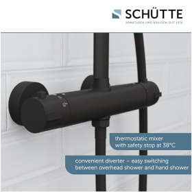 Schütte 60076 Lluvia Grande - Душовий комплект з термостатом та запобіжним замком 38°C