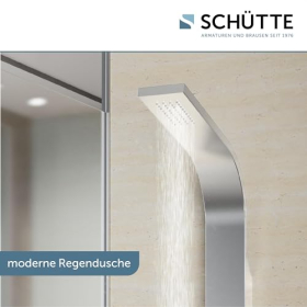 Schütte - Duschpaneel Edelstahl, Regenbrause, Wandhalterung, Handbrause
