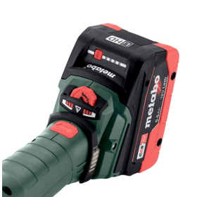 Amoladora angular inalámbrica Metabo WVBF 18 LT BL 11-125 con cabezal plano y MetaBOX