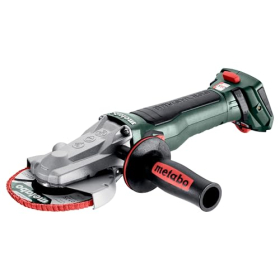 Amoladora angular inalámbrica Metabo WVBF 18 LT BL 11-125 con cabezal plano y MetaBOX
