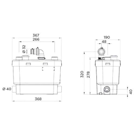 Насос для сточных вод Saniflo 6045 Sanispeed Plus, серый