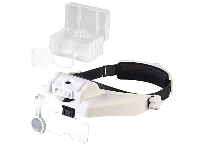 Linterna frontal AGT: lupa de cabeza recargable con aumento de 1/1,5/2/2,5/3,5x y luz LED (lupa de cabeza, lámpara de aumento, gafas de lectura) Linterna frontal AGT: lupa de cabeza recargable con aumento de 1/1,5/2/2,5/3,5x y luz LED (lupa de cabeza, lámpara de aumento, gafas de lectura)