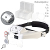 Linterna frontal AGT: lupa de cabeza recargable con aumento de 1/1,5/2/2,5/3,5x y luz LED (lupa de cabeza, lámpara de aumento, gafas de lectura)