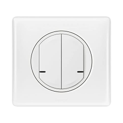 Legrand Zweidrahtschalter für 2 Schaltkreise für Céliane mit Netatmo, 250 W, mit weiß lackierter Platte