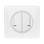 Legrand two-wire switch for 2 circuits for Céliane with Netatmo, 250 W, with white lacquered plate