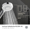 KLUDI X3 Shower Column – Thermostat, Rain Head, 3 Spray Patterns