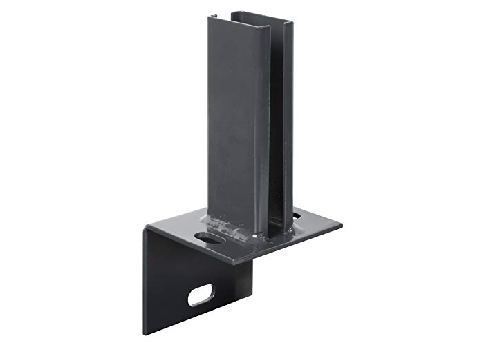 Alberts 686994 Post support for fence posts on L-shaped curbs | For screwing | Hot-dip galvanized, anthracite, plastic-coated RAL 7016 Alberts 686994 Post support for fence posts on L-shaped curbs | For screwing | Hot-dip galvanized, anthracite, plastic-coated RAL 7016