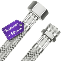 Vioks.pro 1/2 inch (19.3 mm) AG x ÜM 50 cm reinforced hose and hose for kitchen faucet