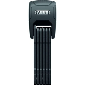 ABUS Faltschloss Bordo Granit™ XPlus 6500KA/90 Black SH – Flexibles und sicheres Fahrradschloss mit Alarm und zusätzlichem Gelenkschutz – mit Schlosshalter