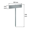 Alberts 690670 License plate holder, for nailing, hot-dip galvanized, 750 mm