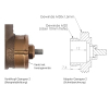 Eurotronic Gampper Adapter für Heizkörperthermostate, Metall, Anschluss M20