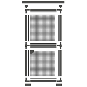 Schellenberg 70073 Premium verschiebbares Moskitonetz mit Mittelsteg, anthrazit, 120x240 cm