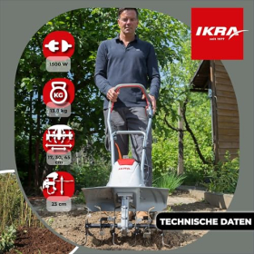 Електричний культиватор IKRA FEM 1500 з гнучкою робочою шириною
