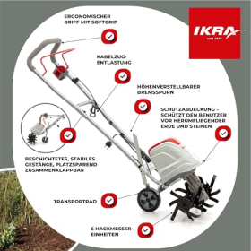 Електричний культиватор IKRA FEM 1500 з гнучкою робочою шириною