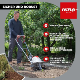 Електричний культиватор IKRA FEM 1500 з гнучкою робочою шириною
