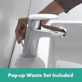 Mezclador de lavabo Hansgrohe Logis, 70 mm, con tirador, ahorro de agua