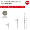Aghasa telescopic ladder – stable & space-saving, silver, 1 piece