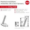 Aghasa telescopic ladder – stable & space-saving, silver, 1 piece