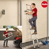 Aghasa telescopic ladder – stable & space-saving, silver, 1 piece