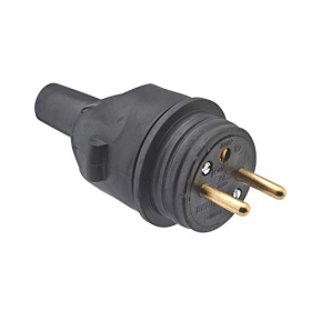DEBFLEX 713200 Т-образный штекер 2P+E, 16 А, прямой, черный