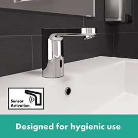 Hansgrohe Vernis Blend — электронный смеситель для раковины, 6 В, программируемая температура