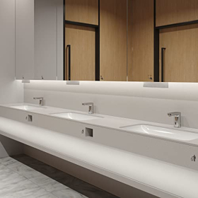 Hansgrohe Vernis Blend — электронный смеситель для раковины, 6 В, программируемая температура