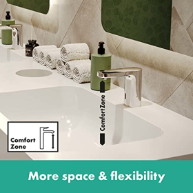 Elektronische Waschtischarmatur hansgrohe Vernis Blend für Kaltwasser mit 6 V Batterie