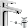hansgrohe Vernis Blend Waschtischarmatur mit Ablaufgarnitur, Einhebelmischer 88 mm, Chrom