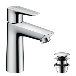 Hansgrohe Talis basin mixer with push-open function, chrome