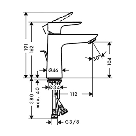 hansgrohe Talis E single-lever mixer, 110 mm spout, matt white, without waste