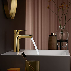hansgrohe — Смеситель для раковины однорычажный, полированный золото, ComfortZone 110 мм