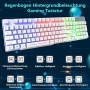 Gaming keyboard and mouse set with adapter, QWERTZ, German layout, colored backlight, 6 buttons, mouse and mouse pad, 2400 DPI, wired USB