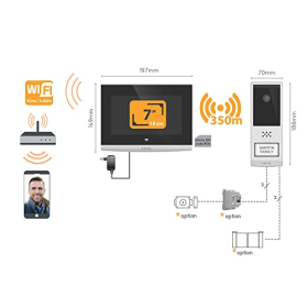 EXTEL Wave 2 Wireless Video Door Intercom System, 350 m Range, Black